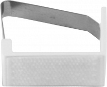 Зажим для скатерти белый с липучкой /пластина/100/