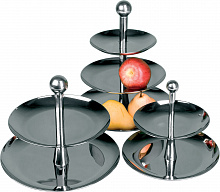 Этажерка 2-х ярусная d=16/22 см. нерж. малая /1/24/