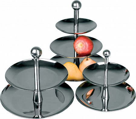 Этажерка 2-х ярусная d=16/22 см. нерж. малая /1/24/