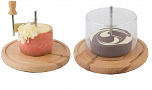 Нож для твердых сыров и шоколада на дерев. подставке d=22 см. с крышк. APS