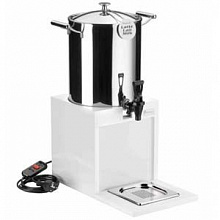 Диспенсер для горячих напитков 8 л. колба нерж. с электроподогр. подставка дерево, цвет белый Pinti