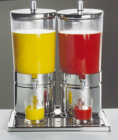 Диспенсер для соков, холод.напитков, 2*6 л h=52 см. нерж. колба пласт. прозр. с 2 охлажд элем. APS