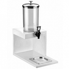 Диспенсер для соков, холод.напитков, 3,5 л. колба поликар, подставка дерево, цвет белый Pinti