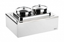 Мармит 1-х блюд , 2 кастрюли с крышками, белое дерево Pinti