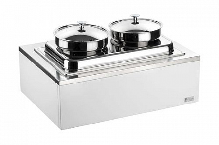 Мармит 1-х блюд , 2 кастрюли с крышками, белое дерево Pinti