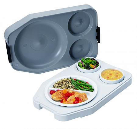 Поднос теплоизолированный с фарфоровой посудой Cambro