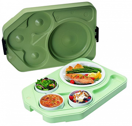 Поднос теплоизолированный с фарфоровой посудой Cambro