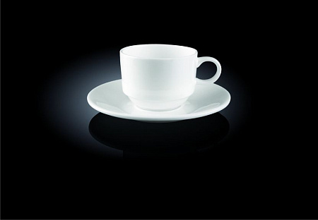 Кофейная пара 140 мл. штабелир. Wilmax (блюдце 996099) /6/48/