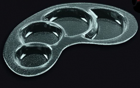 Менажница 4-х секц. 320*220 мм. прозр. стекло 3D