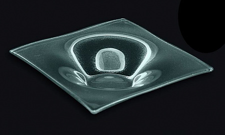 Тарелка 100*100 мм. прозр. стекло 3D /60/