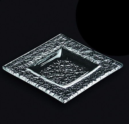 Тарелка 100*100 мм. прозр. стекло 3D /60/