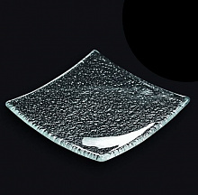 Тарелка 100*100 мм. прозр. стекло 3D /60/