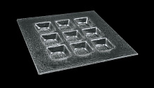 Тарелка 200*200 мм. 9-ти секционная прозр. стекло 3D (2020-9044-24-003)