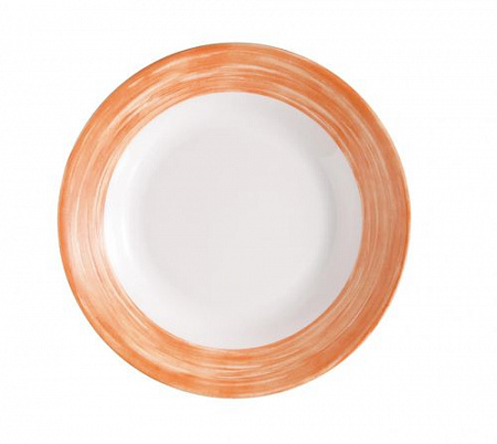 Тарелка d=225 мм. суповая оранж. край Браш /6/