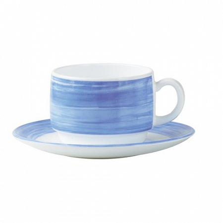 Чашка 190 мл. чайная голубой край Браш /12/