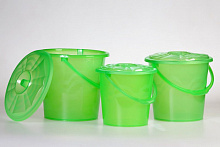 Ведро 13л пласт. с крышкой цв.в ассорт./20/