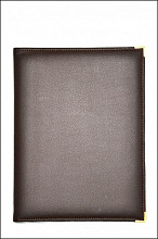 Папка-меню 32,5*24 2-х сторон. кож.зам. корич. съемные файлы