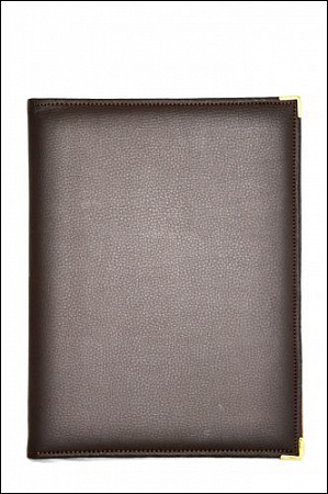 Папка-меню 32,5*24 2-х сторон. кож.зам. корич. съемные файлы