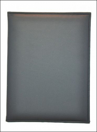 Папка-меню 32,5*24 2-х сторон. кож.зам. черная съемные файлы