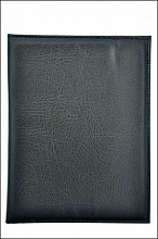 Папка-меню 32,5*24 2-х сторон. кож.зам. черная съемные файлы