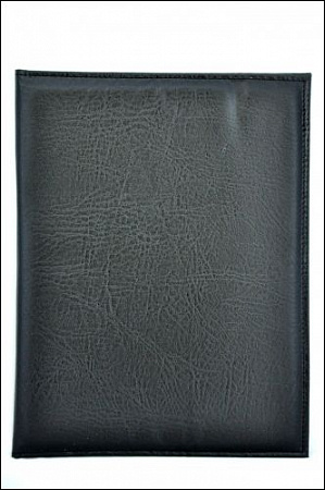 Папка-меню 32,5*24 2-х сторон. кож.зам. черная съемные файлы