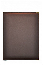 Папка-меню 32,5*24 кож.зам.-шелк корич. съемные файлы
