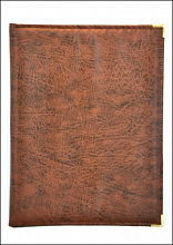 Папка-меню 32,5*24 кож.зам.-шелк светло-корич. съемные файлы