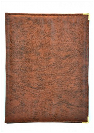 Папка-меню 32,5*24 кож.зам.-шелк светло-корич. съемные файлы