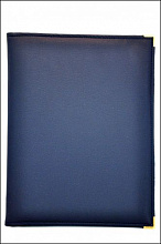 Папка-меню 32,5*24 кож.зам.-шелк синяя съемные файлы