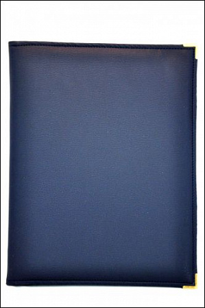 Папка-меню 32,5*24 кож.зам.-шелк синяя съемные файлы