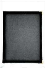 Папка-меню 32,5*24 кож.зам.-шелк черная съемные файлы