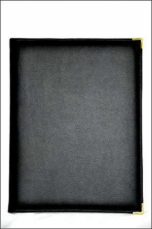 Папка-меню 32,5*24 кож.зам.-шелк черная съемные файлы