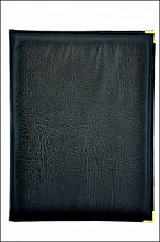 Папка-меню 32,5*24 кож.зам.-шелк черная съемные файлы