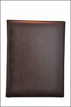 Папка-меню 32,5*24 кожа-шелк корич. съемные файлы