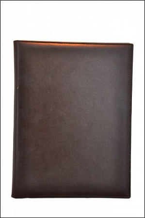 Папка-меню 32,5*24 кожа-шелк корич. съемные файлы