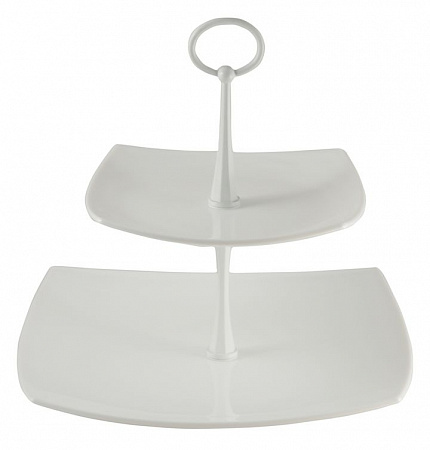 Этажерка 2-х ярусная 19*19/26*26 см. бел.-бел Квадрат