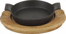 Сковорода d=18 см. чугун, чёрная, на подставке "ECO" LAVA