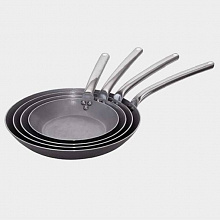 Сковорода d=24 см. белая сталь "Carbone Steel" ручка нерж. (индукция) De Buyer