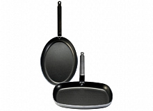 Сковорода овал. 32*23 см. алюм. с антиприг. покрыт. "Chok" De Buyer