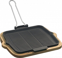 Сковорода-гриль 24*24 см. чугун, черная, на подставке "ECO" LAVA