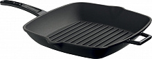 Сковорода-гриль 28*28 см. чугун, чёрная, ручка металл LAVA