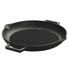 Сковорода-гриль d=30 см. с 2-мя ручками, чугун, черная "ECO" LAVA