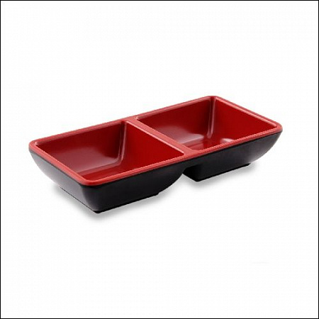 Подсоусник двойной 14,8*7,2 см. ч/кр