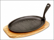 Сковорода чугунная на дерев. подставке 27*18*2см