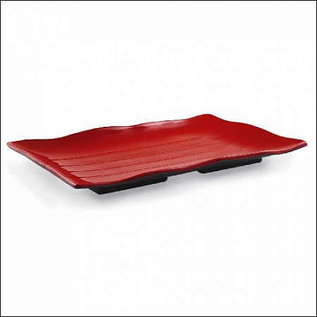 Тарелка прямоугольная 34*23 см.  ч/кр