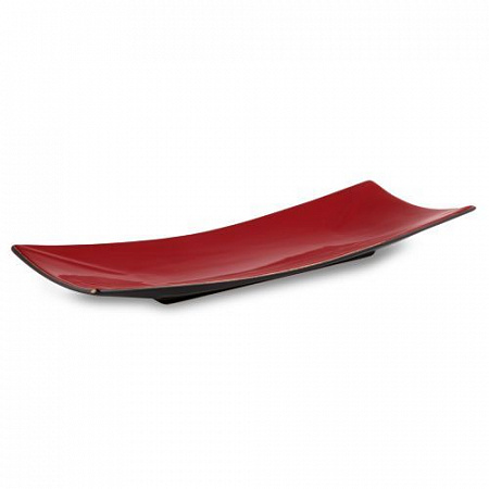 Тарелка прямоугольная 36см * 13,5см Киото Блэк энд Рэд /4/*