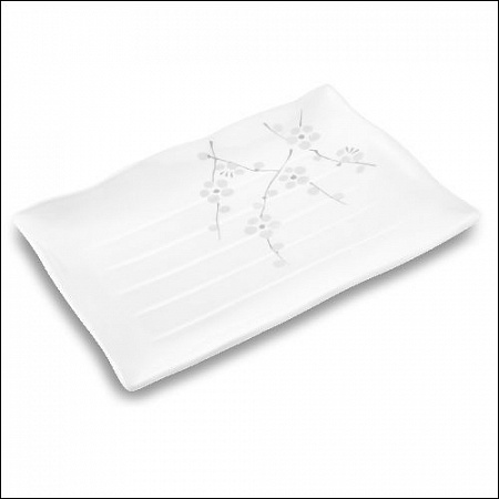 Тарелка прямоугольная 34*23см "Японская слива"