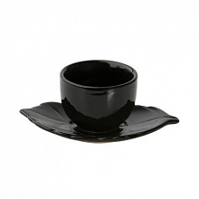 Чашка с блюдцем 70 мл. Киото Блэк/1/*