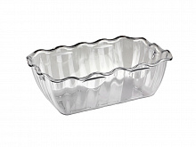 Салатник  2 л. 260*175*80 с волнистыми краями прозрачный Рс /9/