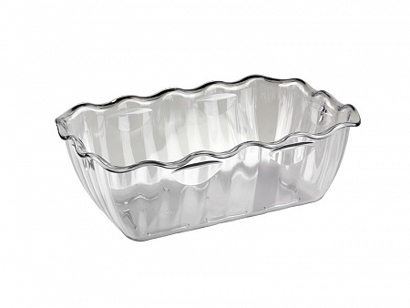 Салатник  2 л. 260*175*80 с волнистыми краями прозрачный Рс /9/